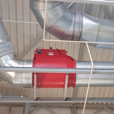 Flap valve on ducting